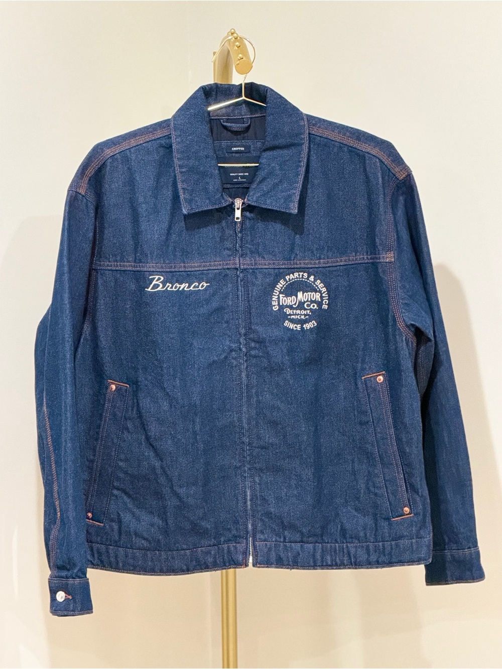 Abercrombie & Fitch Dark Blue Denim Zip Jacket